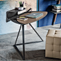 Contemporary desk / leather / steel - STORM by Andrea Lucatello - cattelan italia