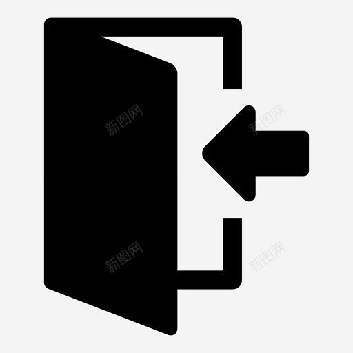 输入半开门图标 标识 标志 UI图标 设计图片 免费下载 页面网页 平面电商 创意素材