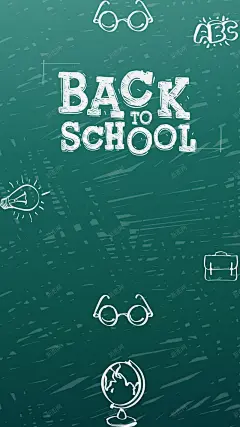 开学季促销宣传海报H5背景psd分层 灯泡 眼镜 英文字母 返校 背景 设计图片 免费下载 页面网页 平面电商 创意素材
