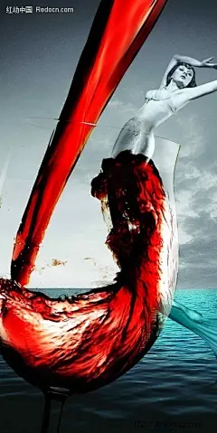 【图】创意美人鱼红酒海报(编号:328705)_酒|饮料广告_PSD广告设计模..._柚子小寨的收集_我喜欢网 #采集大赛# #平面#