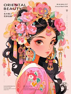 这张真的很绝！花房姑娘②扁平风文创人物插画
