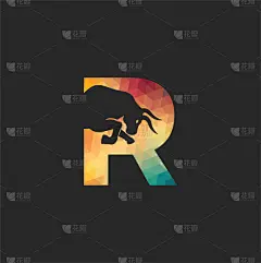 英文字母R,品牌名称,公牛,式样,华丽的,商务,几何形状,摆拍,野生动物,人身牛头怪物