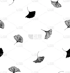 华丽的,叶子,矢量,式样,银杏,高对比度,纺织品,复古风格,模板,植物