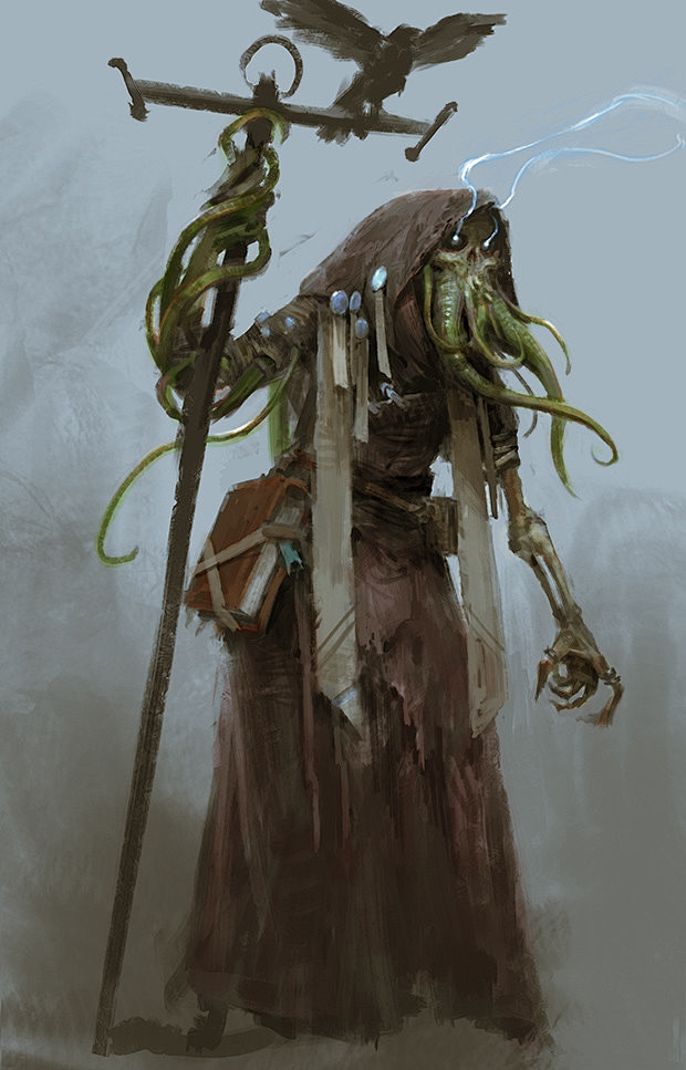 邪恶怪物#怪物战士#亡灵战士#章鱼邪灵法师# 英国画师Bjorn Hurri