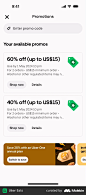 Uber Eats Promotions screen