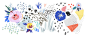 Creative universal floral header in tropical style.矢量图素材-图片ID：334160155