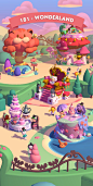 This may contain: an image of a cartoon land with animals and other things in the background, including trees