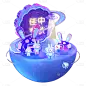 卡通感中秋节兔子元素贴纸