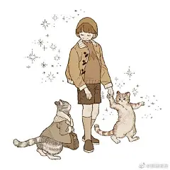 插画师은돌이的一组人物插画，配色温暖画面也非常治愈~ ​​​​