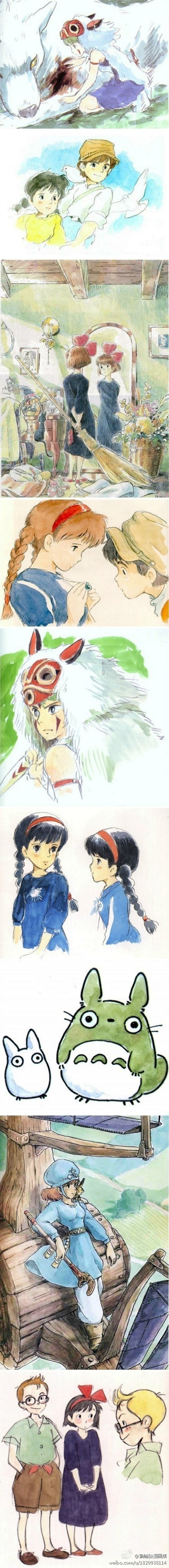 宫崎骏动画手稿，太多太多的美好回忆