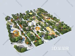 儿童游乐园 休闲区 景观绿化 庭院景观 微地形 小区景观3D模型