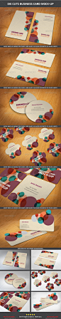 Die-Cut Business Card Mock-Ups名片设计展示模板提案贴图素材-淘宝网