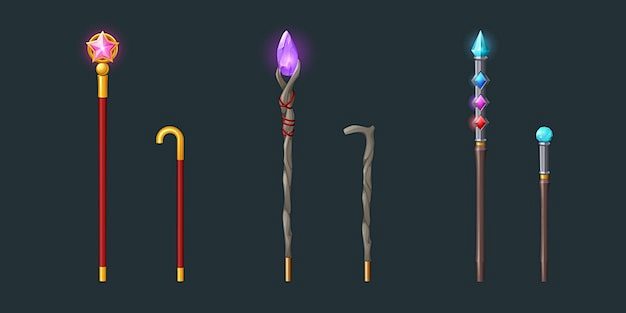 法师法杖魔法棒矢量图设计素材