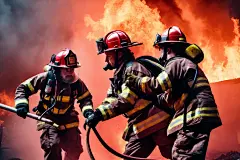 火灾防火消防消防员救火背影插画图片