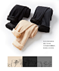冰洁秋冬女天鹅绒磨毛一体加绒打底保暖踩脚裤J82011308F-tmall.com天猫