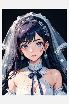 数字艺术新娘插画少女壁纸-众图网
