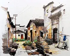 乡村民居手绘 · 水性马克笔  夏克梁先生作品7