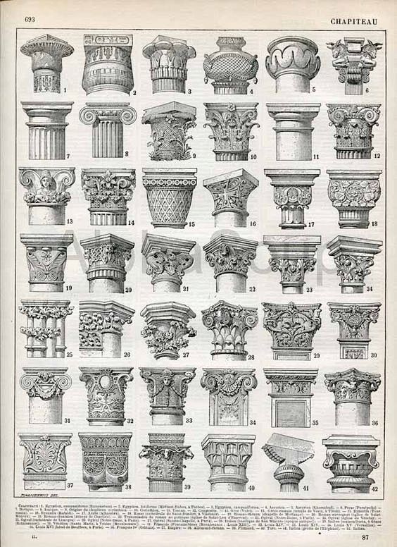 42款罗马柱的装饰纹样雕刻，看看这个你就...