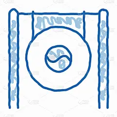 韩国宫斗图标手绘插画