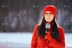 雪,户外,冬天,电视记者,传媒,事件,专业人员,新闻解说,平板电脑,罗马尼亚