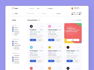 Hiring Website clean design employer hiring interface job job ...