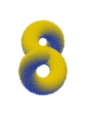 png毛绒数字8|渐变数字|创意字设计|AI混合工具|黄色蓝色
