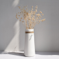 简约现代客厅家居创意摆件白色麻绳日式陶瓷文艺水培插干花花瓶-淘宝网