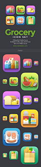 Free Grocery Icon Set on Behance