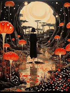 富有想象力的奇幻风景插画海报