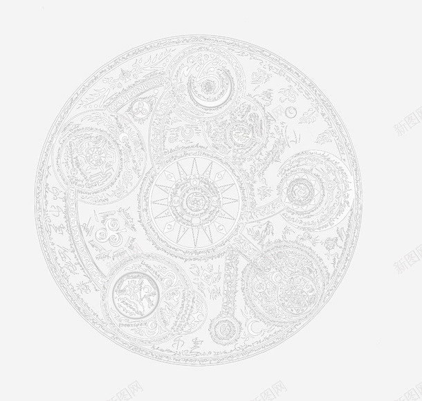 透明圆形华丽阵法效果高清素材 设计图片 ...
