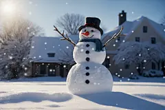 创意冬季雪人摄影图
