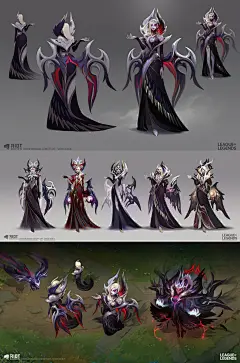 堕落天使 莫甘娜——魔女 （角色设计图）拳头Riot原画设计师 “西蒙 杜布克”画作 Simon Dubuc