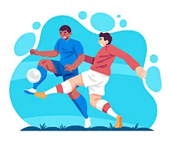 国外卡通扁平足球运动员比赛世界杯训练球员人物插画ai设计素材-淘宝网