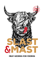 SLAST&MAST meat goodies : High-quality craft meet designed in a combination of old-style illustrations of the animals with strong and bold typography and color scale. The twist in the identity communicates the main brand value (tasty/relish/delight ex