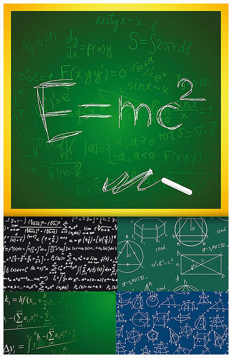 手写风格数学几何公式符号矢量素材-矢量-...