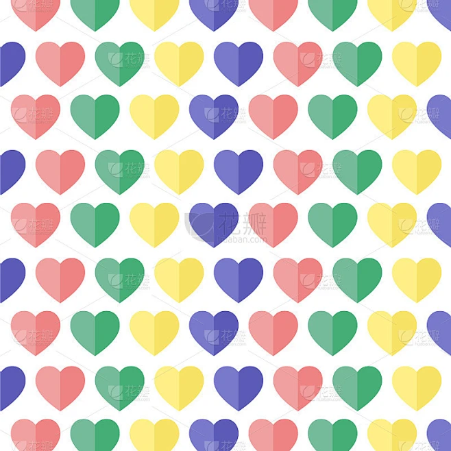 colorful hearts pattern wallpaper design图片_其他图片图片素材-花瓣网