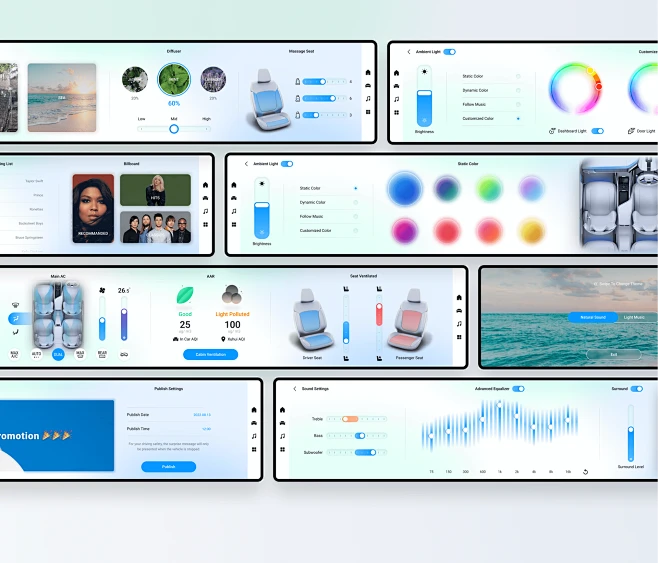 Light Mode IVI HMI on Behance-花瓣网