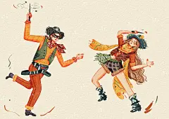 西部魔法水彩人物
