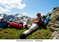 stock photo : Hiker in Caucasus mountains