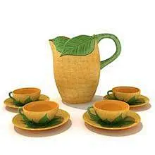 艺术花瓶.插画茶具.杯具.杯子.盘子