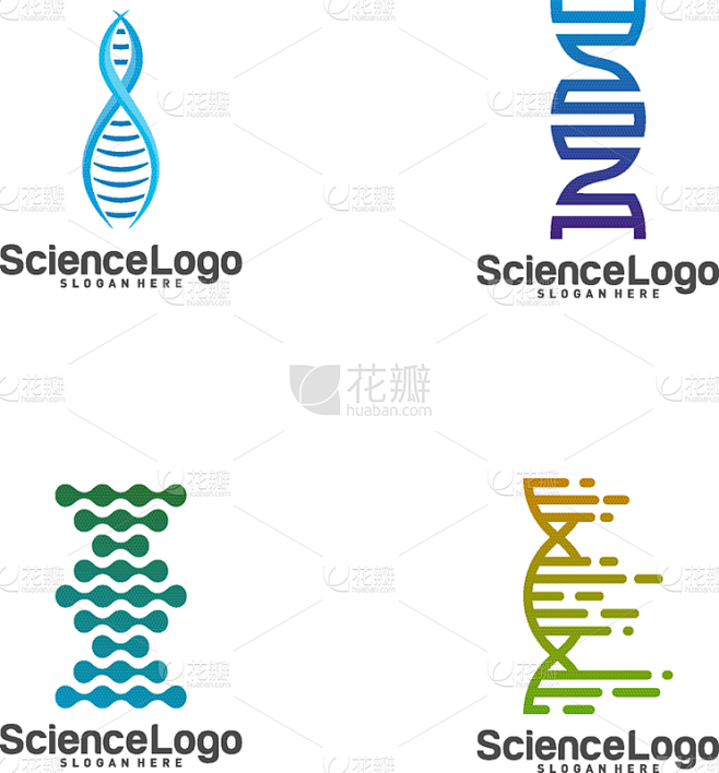 set dna logo design concept creative dna logo