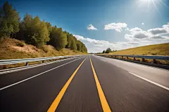 户外蓝天白云高速公路摄影图