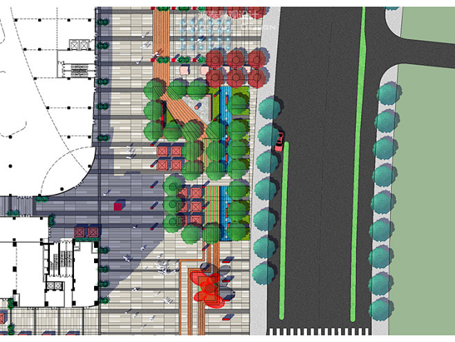 园林景观国际风格PSD商业街区广场设计总...