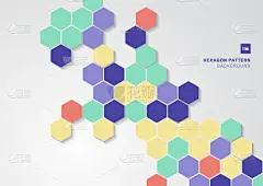 极简构图,六边形,式样,抽象,形状,多色的,华丽的,商务,几何形状,传单