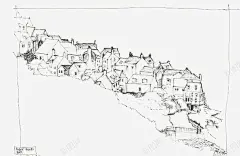 手绘建筑高清素材 山中小城 房屋 欧式建筑 元素 免抠png 设计图片 免费下载 页面网页 平面电商 创意素材