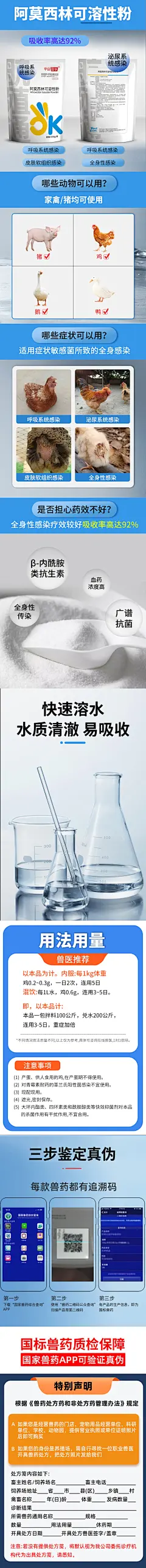 阿莫西林鸡用详情