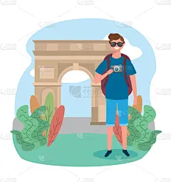 男人,相机,拱形,旅途,国内著名景点,愉悦,概念,旅行,休闲,度假