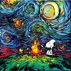 梵高 星空 动漫 色彩 壁纸 背景 星星史努比 龙猫 超级玛丽 游戏