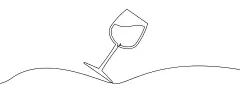 一笔画 | 图源免费EPS文件 |Continuous line drawing of wine glass. Wine glass linear icon. One line drawing background. Vector illustration. Wine glass continuous line icon.