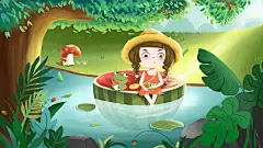 夏天最快乐的就是吃西瓜 | 白木笙 - 原创作品 - 涂鸦王国插画